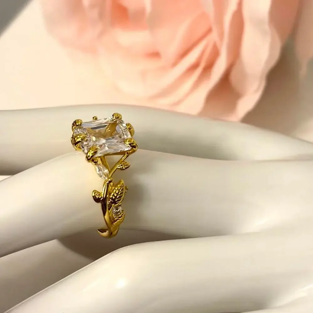 18k gold plated stainless steel CZ ring